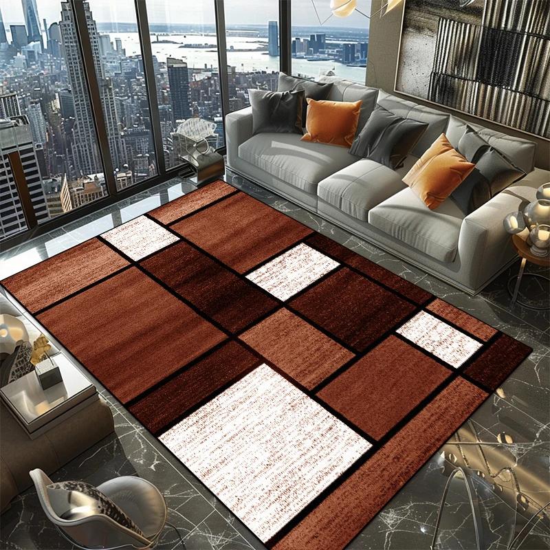 Ковры с геометрическим скандинавским узором для гостиной 200x300см Роскошные большие ковры для комнаты Машинная стирка Нескользящий европейский татами-мат