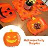 10Pcs Halloween Pumpkin Paper Plates Festive Tableware Halloween Thanksgiving Oil Resistant Dinner Plates for Harvest Parties