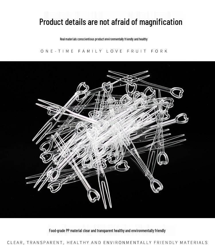 Transparent Colored Disposable Fruit Forks, Cake & Dessert Picks - Pack of 500 Pieces