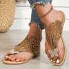 Foreign Trade Large Size Bohemian Cool Slippers Women 2024 Mezzanine Rhinestones Butterfly Sandals Women Vintage Roman Sandals Women
