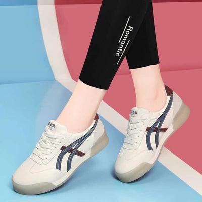 Новая осенне-зимняя кожаная платформа плоский каблук женская обувь удобная обувь для доски мягкая подошва повседневная легкая нескользящая спортивная обувь