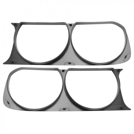 HECASA Headlight Bezel Trim Cover Left+Right Side For Dodge Challenger 2008-2014