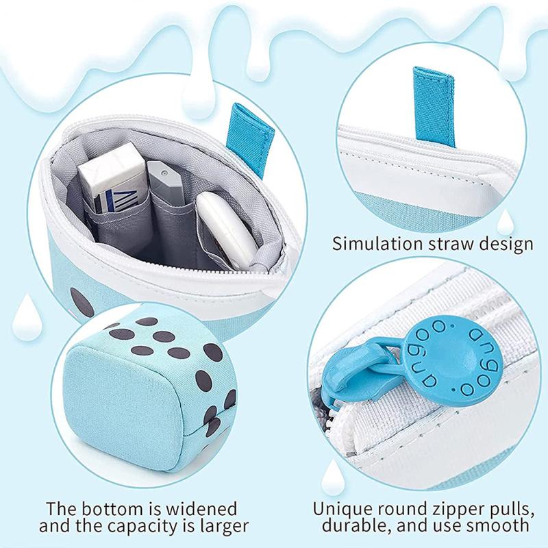 Пенал с подставкой, милая чашка чая с молоком, сумка для хранения ручек, устойчивая выдвижная круглая мультяшная сумка