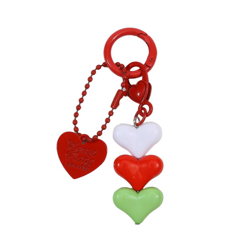 Lovely Adorable Heart Charm Key Chain Purse Pendant Handbag Backpack Keychain Decoration Girls Women Gift