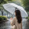 Portable Folding Umbrella Waterproof Transparent Umbrella Cute Automatic Umbrella  Rainy Day