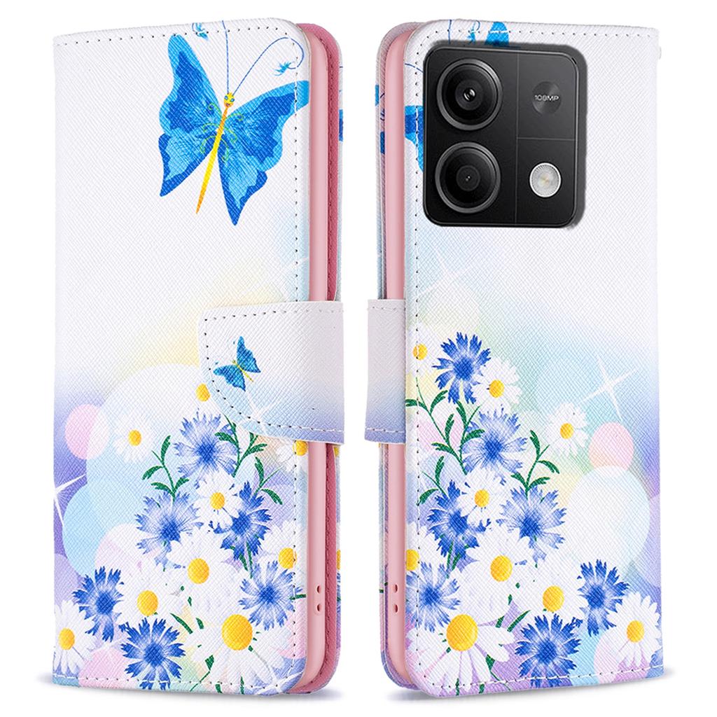 Для Xiaomi Redmi Note 13 5G Чехол из ПУ-кожи с ТПУ внутренней оболочкой, дизайн с печатью узора