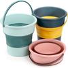 Collapsible Plastic Bucket 2.6 Gallon/10L Folding Foldable Round Tub with Handle Portable Fishing Water Pail for Garden Camping