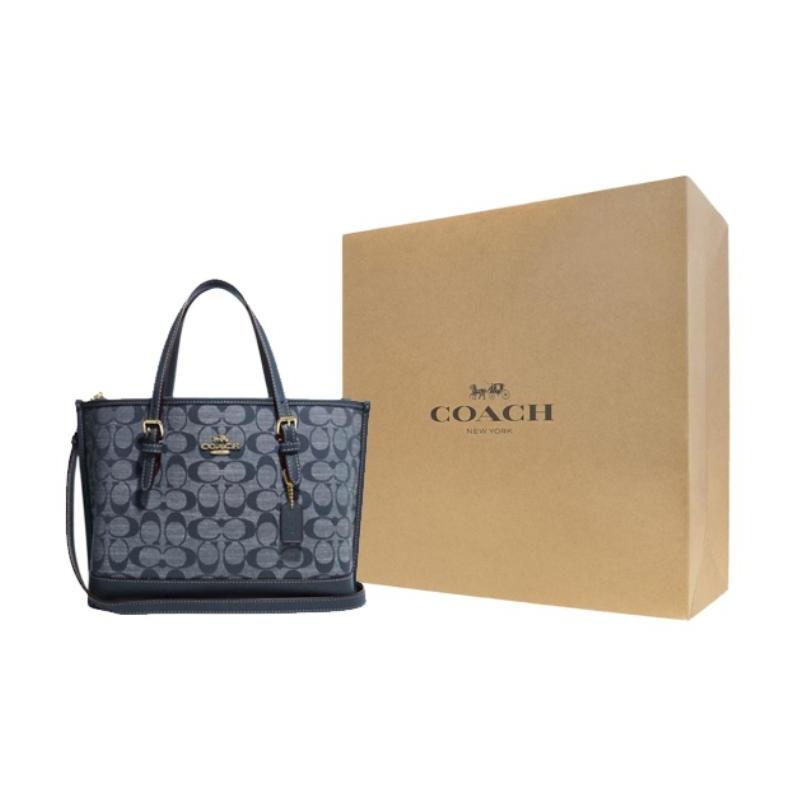 Coach Mollie Classic Monogram Jacquard Zipper Closure Fabric And Leather Shoulder Crossbody Bag Women bags Denim-Blue CH228-IMDEI