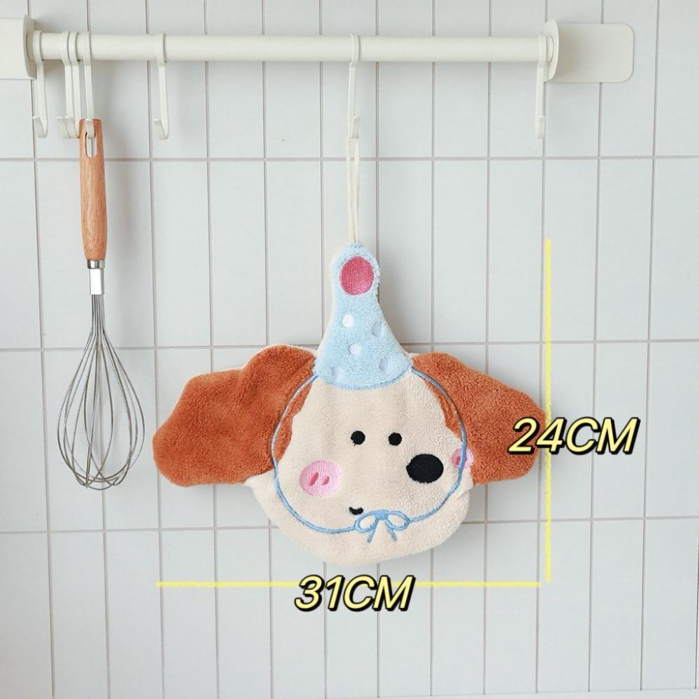Kitchen Bathroom Small Towels Embroidered Puppy Hanging Towel Durable Hand Towel
