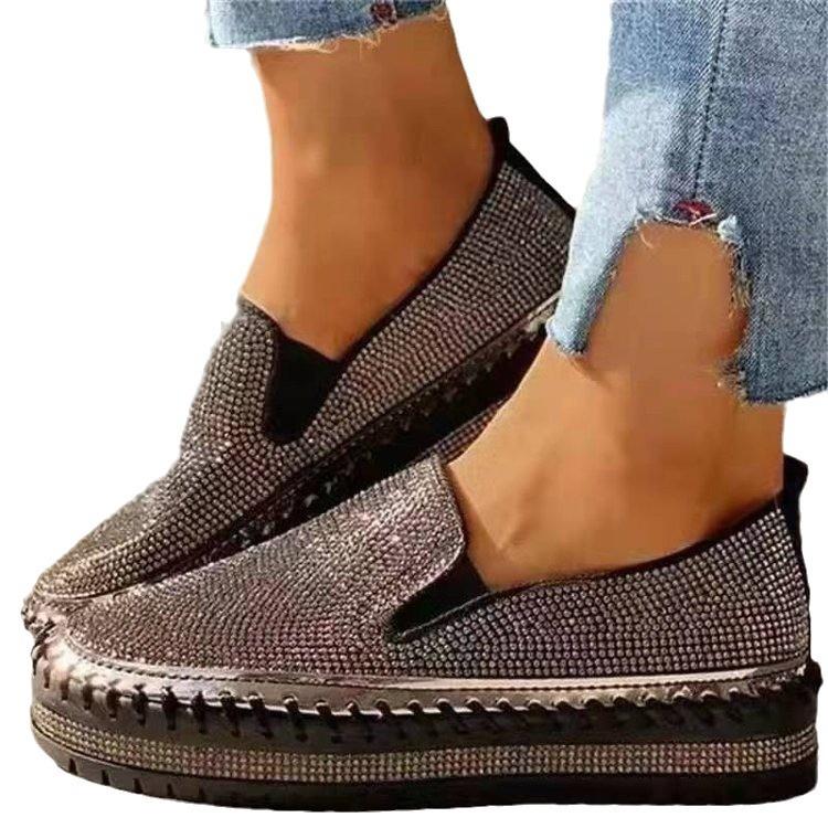 Новые мокасины Water-diamond на толстой подошве с односторонними ботинками Lazy Shoes