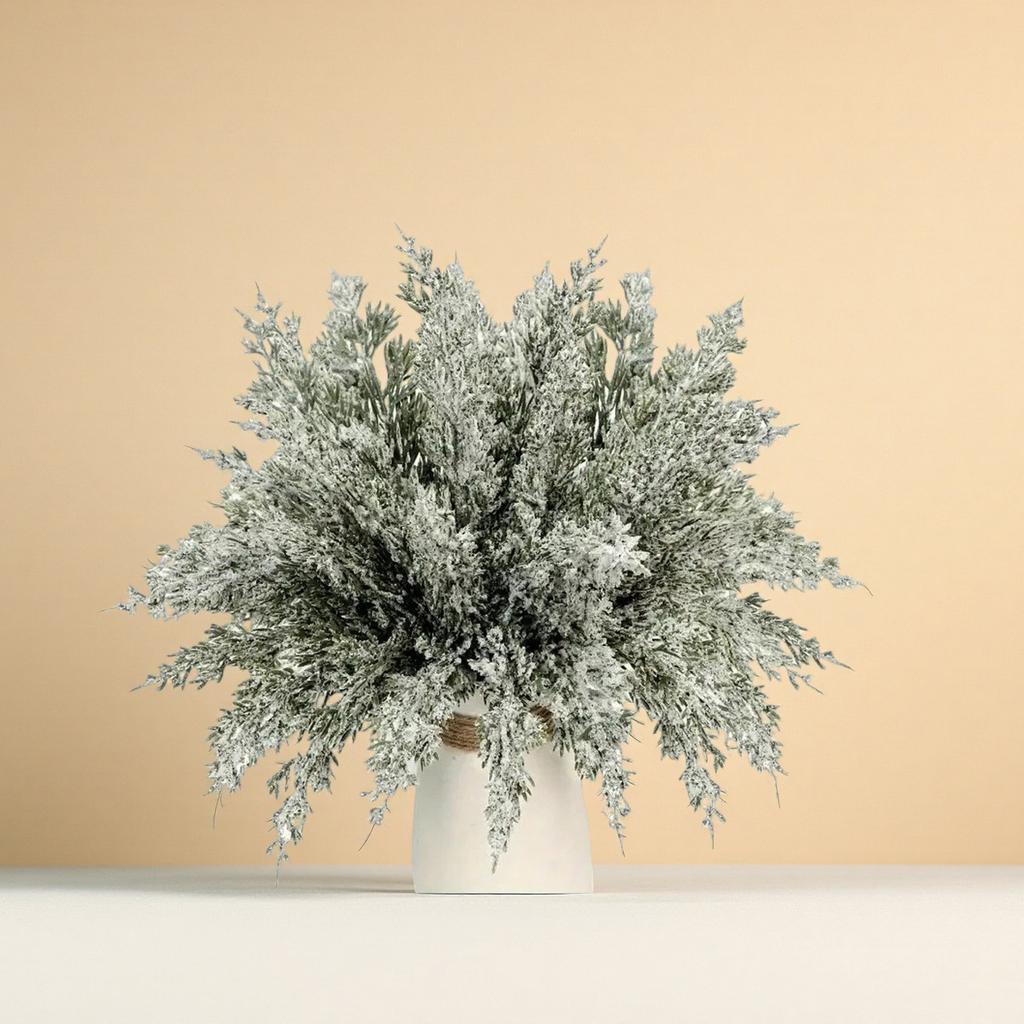 20PC/Christmas Simulation Snowflake  Needle Branch Feel Material Table Ornaments Home Decoration Christmas Tree Plug-in