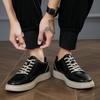 Men Shoes Genuine Leather Designer Fashion Brand Mens Sneakers Lace-up Black White Casual Shoes Men Skateboard Footwear
