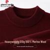Pierre Cardin Men's Thickened 100% Wool Crew Neck Thermal Sweater