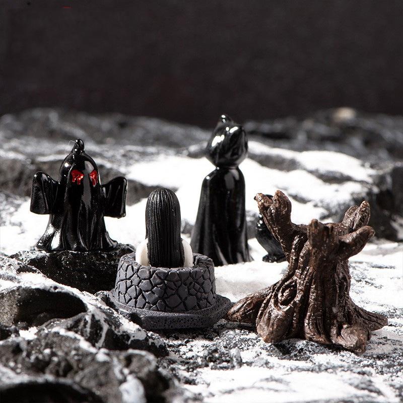 Хэллоуин Череп Орнамент Мумия Призрак Страшный Настольный Декор Хэллоуин Полимерные Миниатюры День Мертвых Детский Подарок Микро Ландшафт