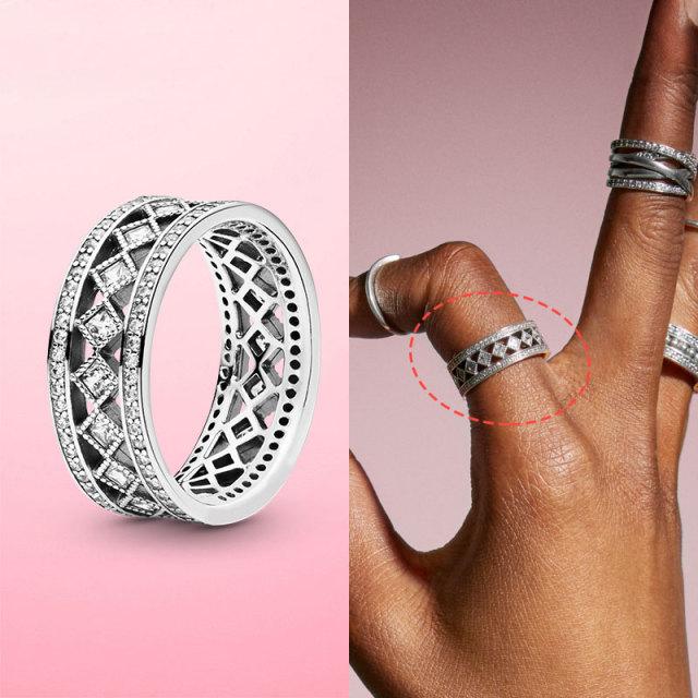 Кольца из стерлингового серебра 925 пробы Женские модные кольца