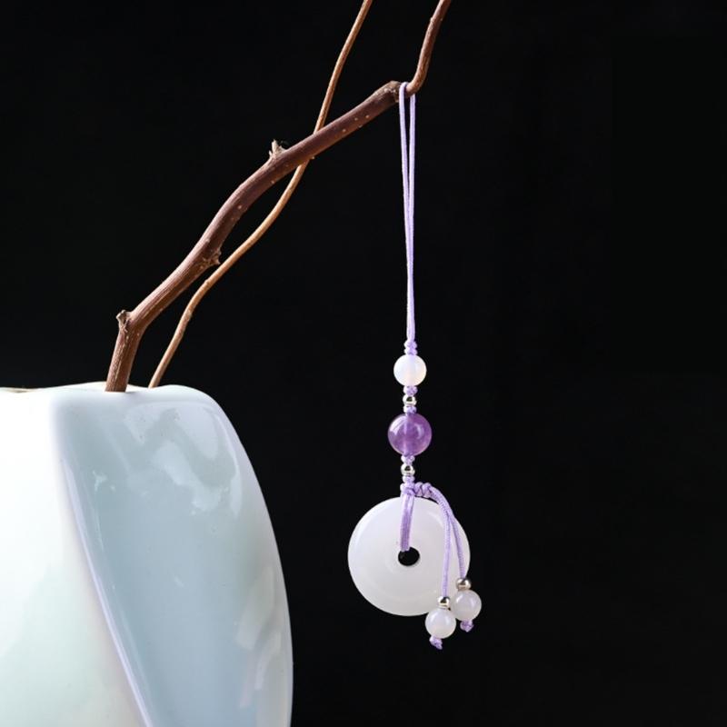 Винтажный кулон-пряжка из белого нефрита, цепочка для телефона, аксессуар, брелок в китайском стиле, уникальный подарок для женщин, девушек