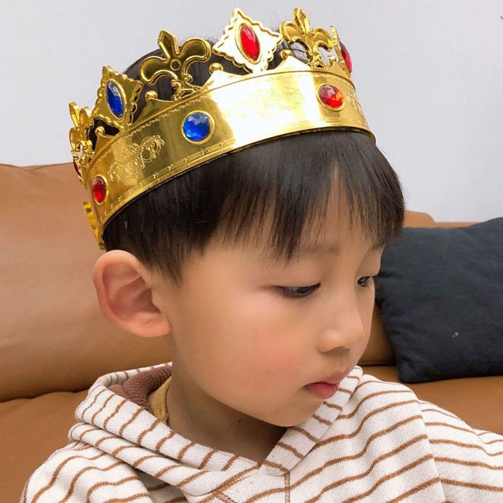 Fashion Jewelry King Costume Accessory Gold Crown Toy Princess's Crowns Round Tiaras Men's Crown