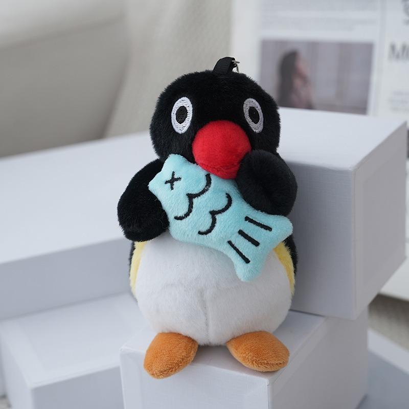 16cm Cute Fat Penguin Plush Pendant Soft Penguin Keychain Stuffed Toy for Backpacks Ornaments Birthday Gift Car Key Hanging Toy.