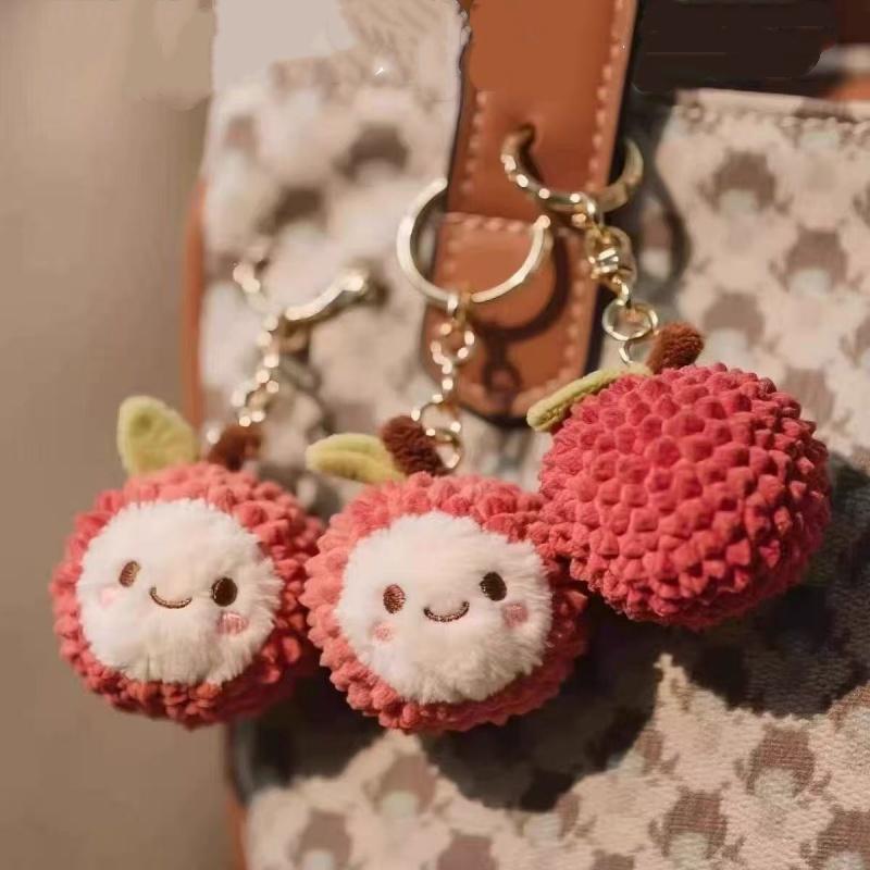 New Plush Lychee Key Chain Cute Fruit Plushies Keychain,Soft Stuffed Plush Keyring Toys for Kids’ Backpack, Purse