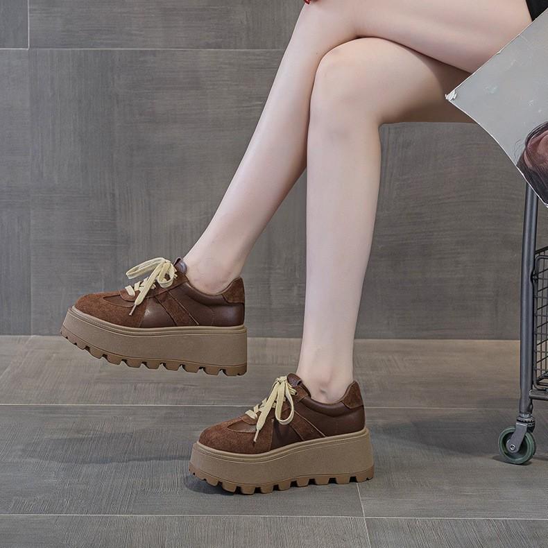 Обувь Dexun толстая подошва увеличение внутренней высоты женская новая матовая кожа ретро повседневная модная спортивная обувь для скейтборда женская студенческая обувь