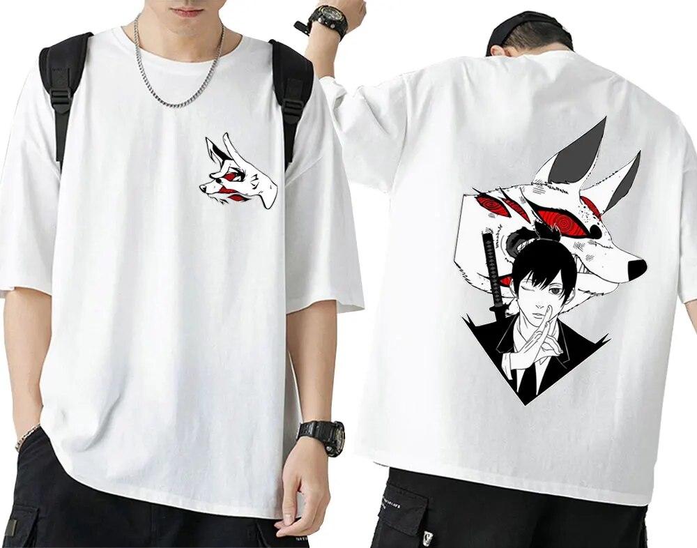 Аниме бензопила унисекс футболка Unisexga Hayakawa Aki Fox Devil Kon футболки с принтом унисекс женская повседневная хлопковая футболка с коротким рукавом большого размера