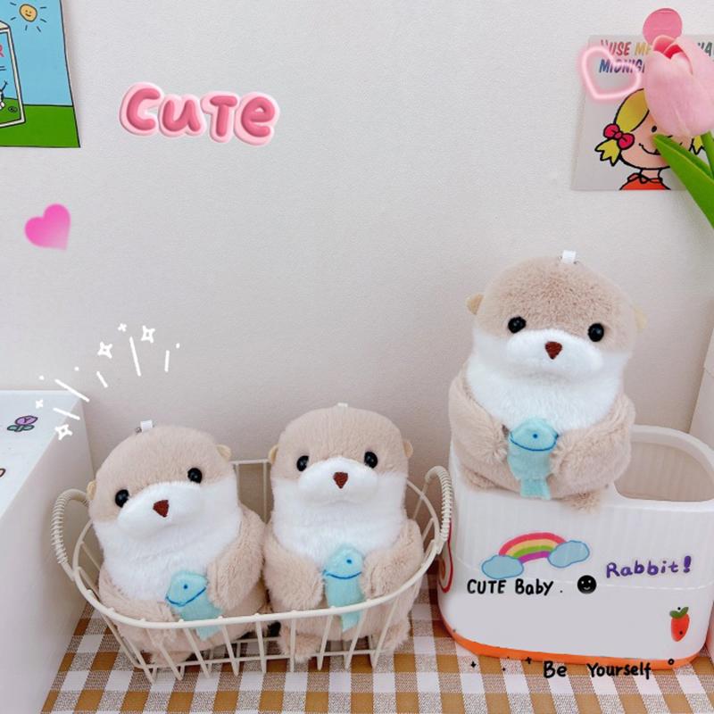 Bag Lovely Otters Plush Pendant Keychain Stylish Backpack Keyrings Pendant For Kid Boy Girl Women Men