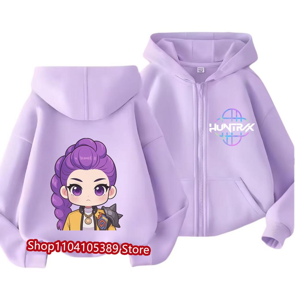 2026 Фильм Толстовки на молнии Спортивные футболки K-pop Охотники на демонов Худи Детская одежда Детская для девочки мальчика Толстовка на молнии Худи Детский повседневный топ