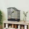 4 Door Bird Cage With 2 Bowls 2 Perches And Tray Made Of Metal And Plastic 47.5x36x54.5 Cm Black