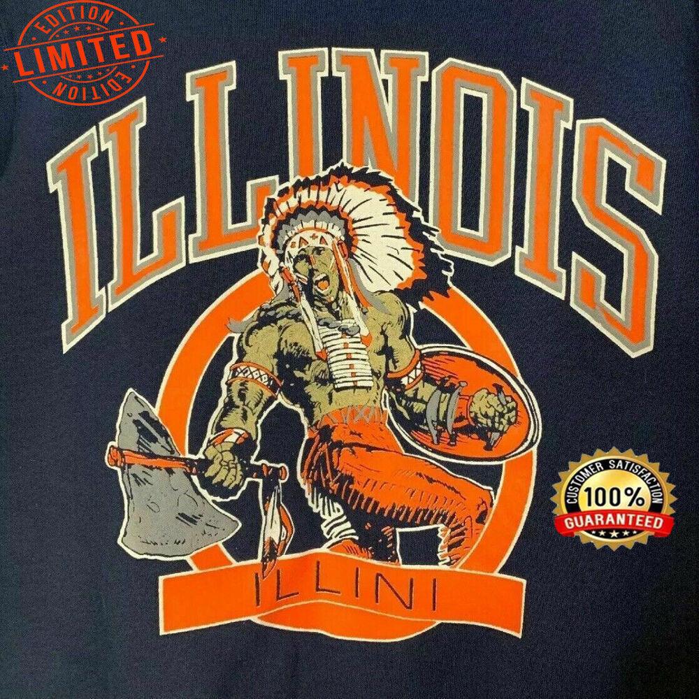 The Clothing Vault Винтажная футболка 80-х Illinois Fighting Illini Унисекс Хлопковая унисекс футболка