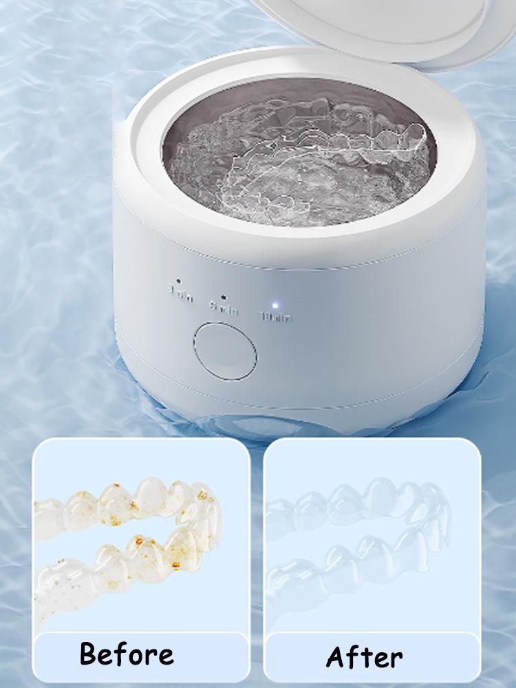 New Ultrasonic Retainer Cleaner Machine for Dentures Retainer Mouth Guard Aligner Whitening Trays Personal Oral Supplies