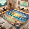 Mountain Landscape Theme Crystal Velvet Floor Rug Personalized Custom Name Text Warm Carpet Home Decoration