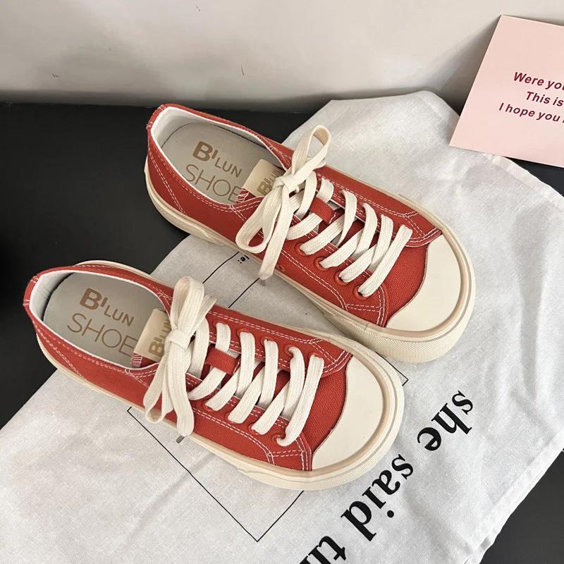 Модные кроссовки Женские парусиновые туфли Дизайнерские туфли на шнуровке из вулканизированной стали Молодежная уличная повседневная обувь Студенческие кроссовки на плоской платформе