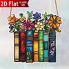 2D Flat Acrylic Book Catcher Window Decoration Pendant Interior and Exterior Decoration Librarian Gift Wall Window Art Pendant