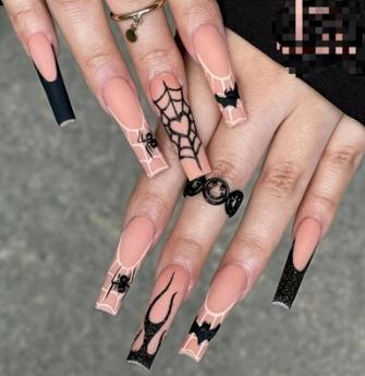 European And American Nail Art Dark Spice Girls Halloween Collection Bat Spider Skull Long Wear Armor