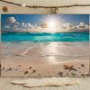 Tropical Beach Background for Parties, Beach Decoration, Sand, Starfish and Shells, Baby Shower Background, Photo Accessories