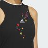 adidas X Shuting Qiu с цветочной вышивкой и цветными блоками, облегающее прямое платье миди, женские платья без рукавов, черный, белый цвет IM8442