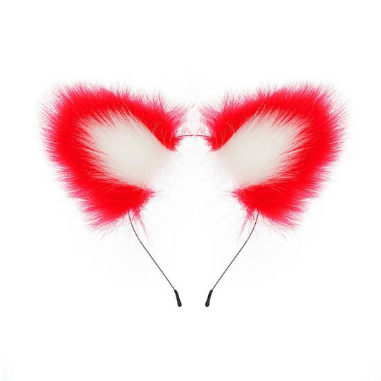 Плюшевый ободок с кошачьими ушками Прочный металлический ободок Универсальный дизайн Обруч для волос Реквизит для косплея Аксессуар для волос