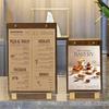 1 шт. Прозрачная панель Доска для отображения цены Основа из орехового дерева Ресторан Палатка Держатель для вывесок Вывески с металлической отделкой Ужин A4 A5 A6