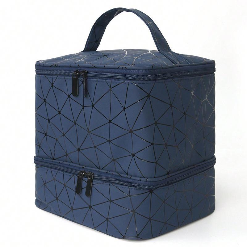 Dual-Layer Large-Capacity Cosmetic and Nail Polish Storage Bag