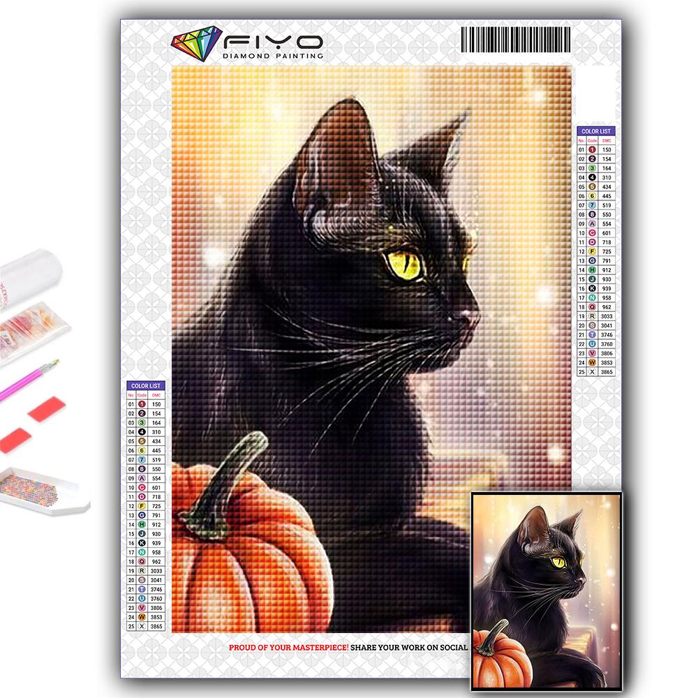 DIY 5D алмазная живопись Черный кот набор для вышивки крестом полная дрель вышивка мозаика художественная картина стразы подарок