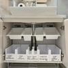 Punch-Free Telescopic Under-Sink Storage Rack with Partition Basket