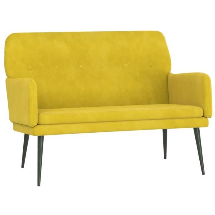 351420 vidaXL Bench Yellow 108x79x79 Cm Velvet