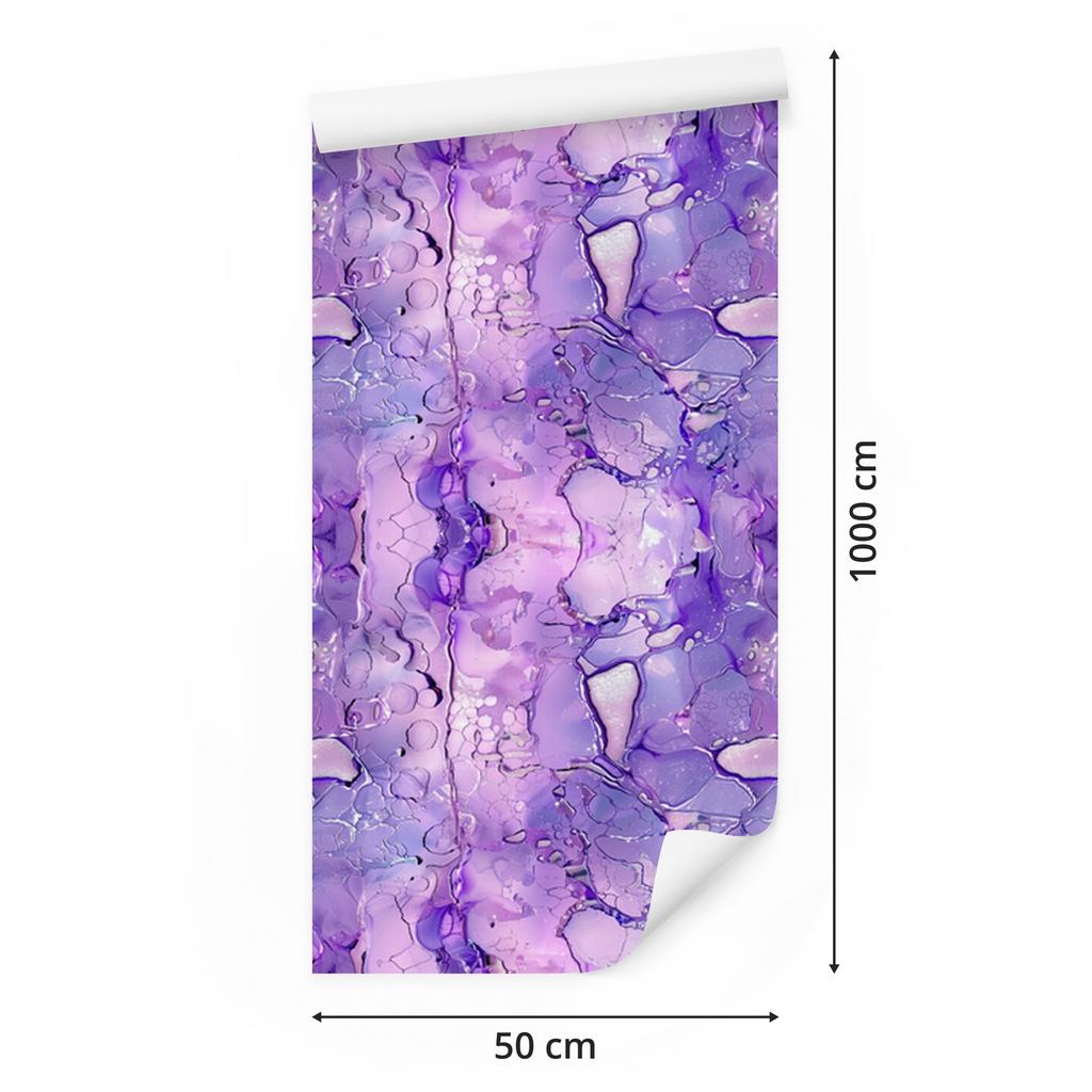 Ink Wallpaper Lavender, Violet, Blue and White 50x1000