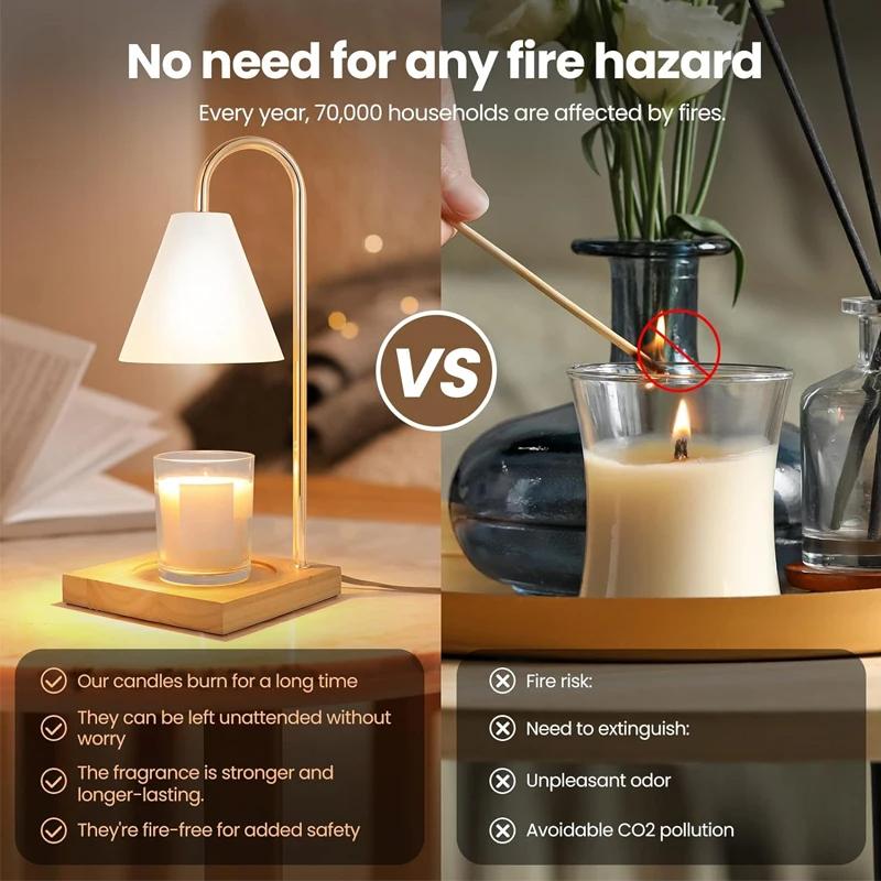 Wax Melting Lamp Aromatherapy Retro Desk Lamp Rechargeable Timed Desk Lamp Bedroom Desktop Bedside Desk Lamp