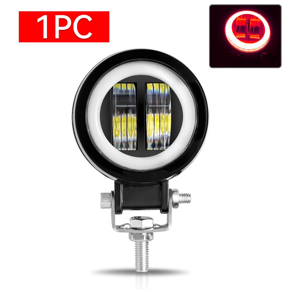 Motorcycle headlights 20W Round Wrangler Car Work Light with Aperture Off road Vehicle Modified Spotlight