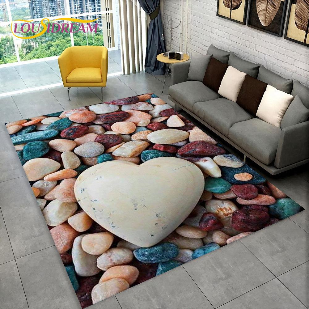 3D каменный след, пляжная галька, ковер, ковер для дома, гостиной, спальни, дивана, коврик для кухни, декор, нескользящий напольный коврик
