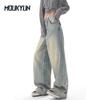 Y2K Blue Jeans for Women High Waist American Street Wide Leg Pants Hip Hop Vintage Straight Autumn Trousers