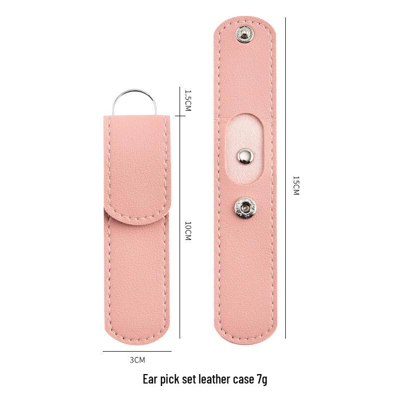 Портативный набор ухочисток с кожаным чехлом для хранения