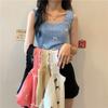 Summer New Women's Wear Korean Version of Wooden Ear Edge Bow Knit Elastic Vest with Halter Top