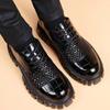 Fashion Men's Business Patent Leather Dress Shoes Big Head Casual Shoes for Men Anti Slip Comfort Fad Wedding Banquet Party Formal Shoes